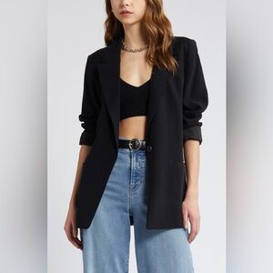 Open‎ Edit Relaxed Fit Blazer in Tan Oxford Size Small